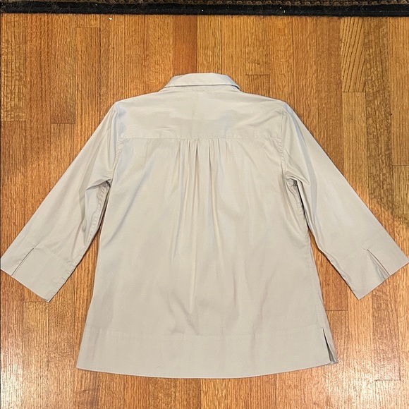 Sara Roka Taupe Elegant Button-Down Top Size 42 - Picture 16 of 16